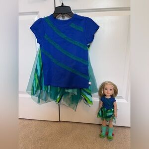 Wellie Wisher Doll “Camille” from American Girl and matching kids size 7 outfit